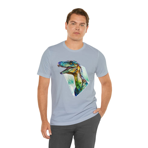 Stained Glass Velociraptor - Short Sleeve Tee